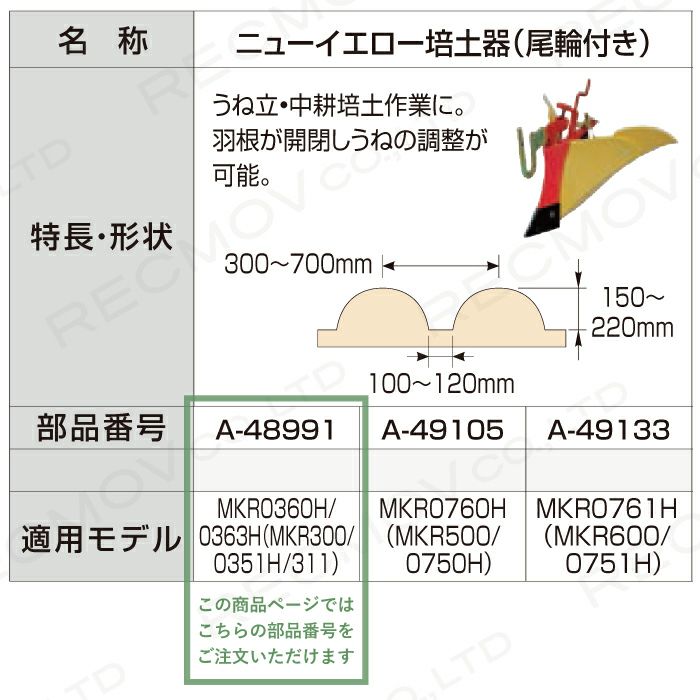 マキタの耕運機用アタッチメントA-48991ならボクらの農業EC