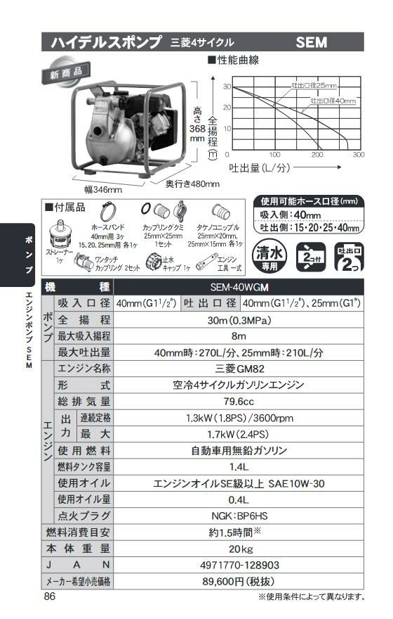 工進のエンジンポンプSEM-40WGMならボクらの農業EC 工進のエンジンポンプSEM-40WGMならボクらの農業EC