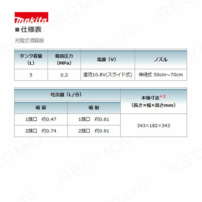 マキタ(makita) 充電式噴霧器 MUS053DWH 10.8V  タンク容量5L 最大圧力0.3MPa - 3