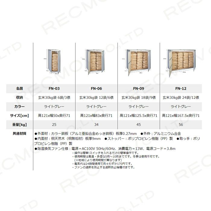 川辺製作所 総桐米保管庫 FN-06（ファン付） | ボクらの農業EC本店